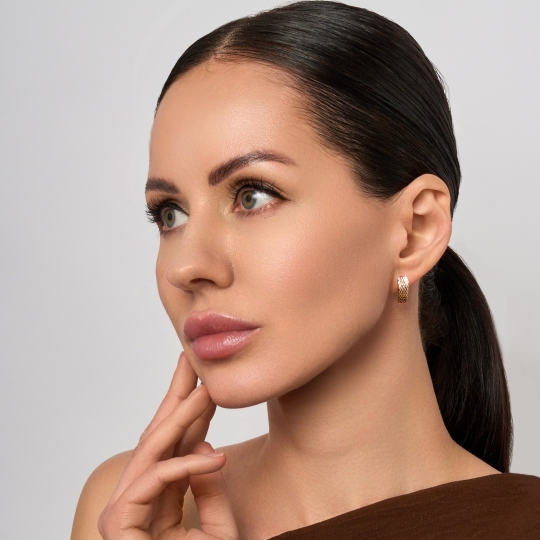 Серьги из лимонного золота с фианитами