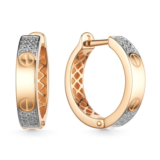 Серьги из белого золота с фианитами