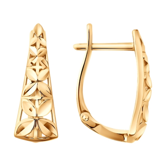 Серьги из золота с фианитами