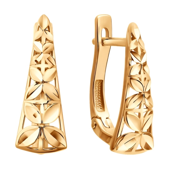 Серьги из золота с фианитами