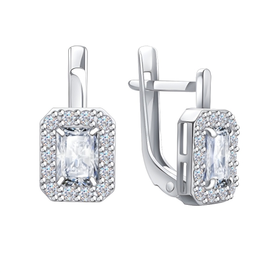 Серьги из серебра с топазами Swiss