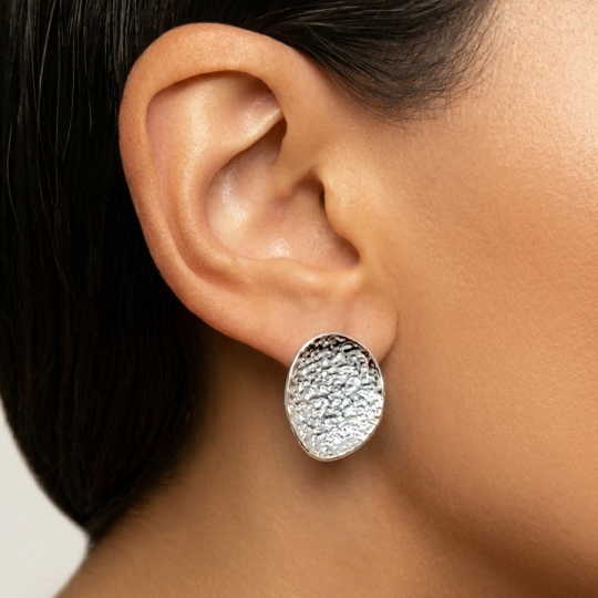 Серьги из серебра с фианитами 