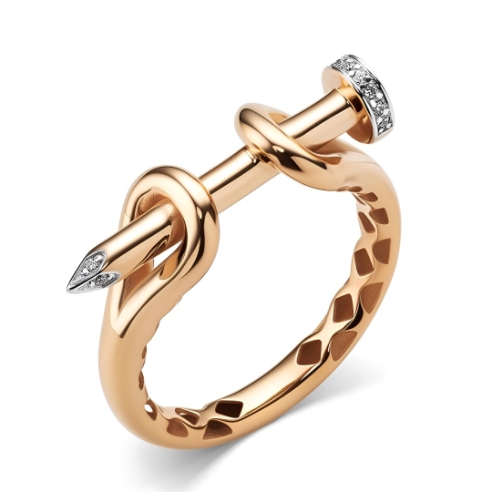 Кольцо из золота с ситаллом