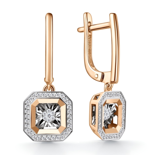 Серьги из золота с алмазной гранью