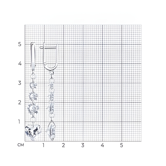 Серьги из серебра с фианитами