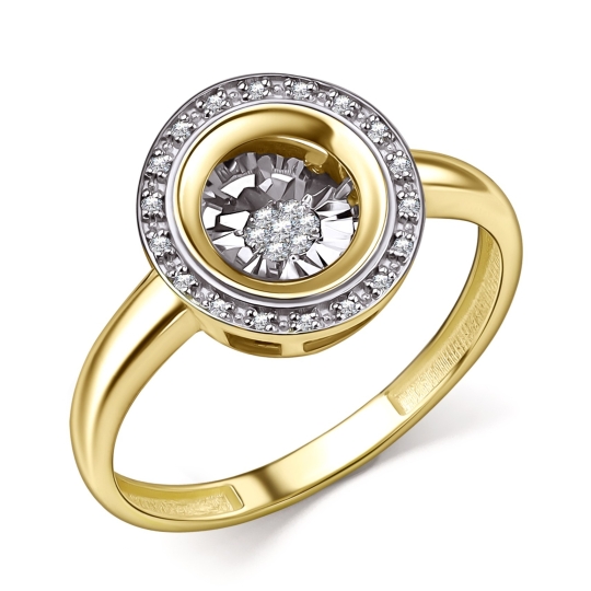 Кольцо из золота с топазом London и фианитами