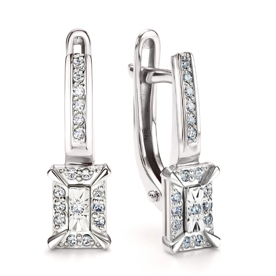 Серьги из золота с фианитами