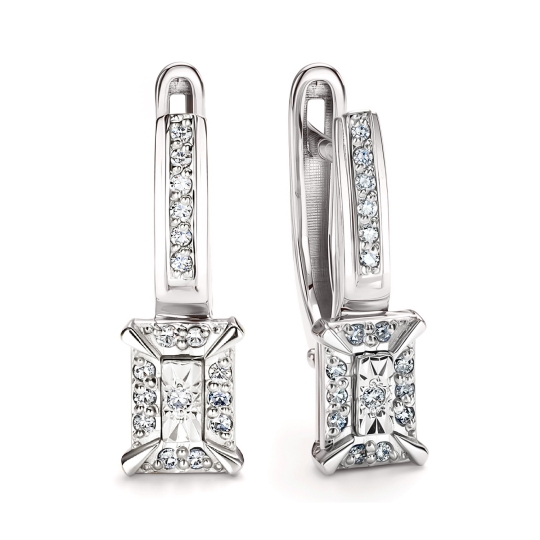 Серьги из золота с фианитами