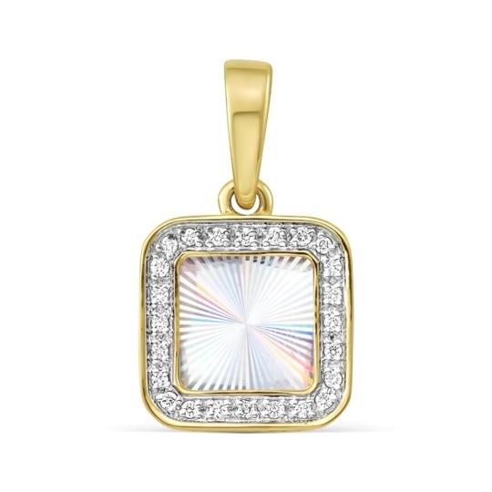 Серьги из лимонного золота с алмазной гранью и бриллиантами