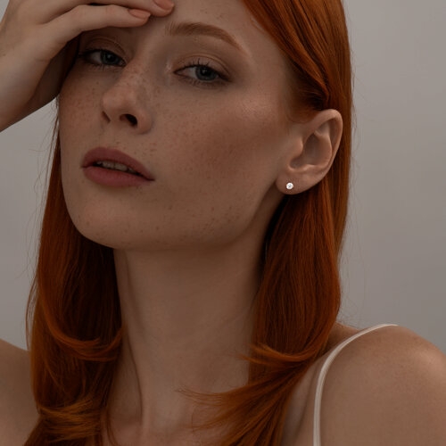 Серьги из серебра с эмалью "Котята"