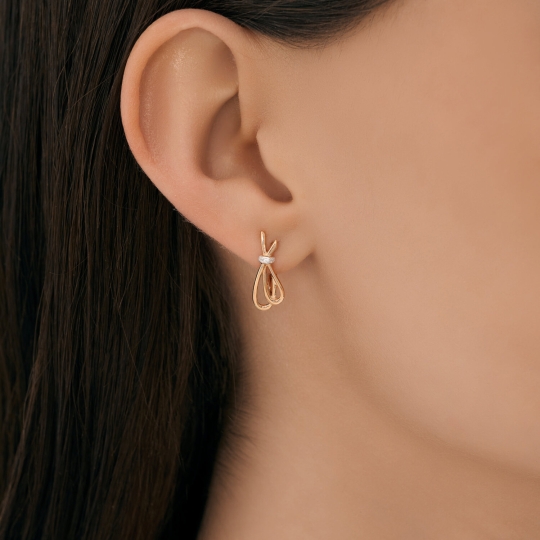 Серьги из золота с турмалинами и фианитами