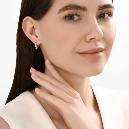 Серьги из золота с турмалинами и фианитами