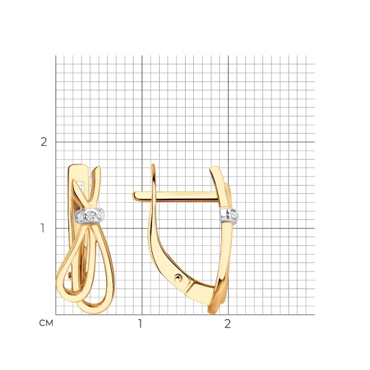 Серьги из золота с фианитами
