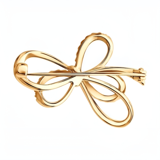 Брошь из золота с гранатом и топазами