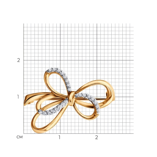Брошь из золота с гранатом и топазами