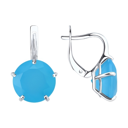 Серьги-трансформеры из серебра с топазами и фианитами