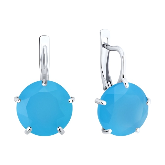 Серьги-трансформеры из серебра с топазами и фианитами