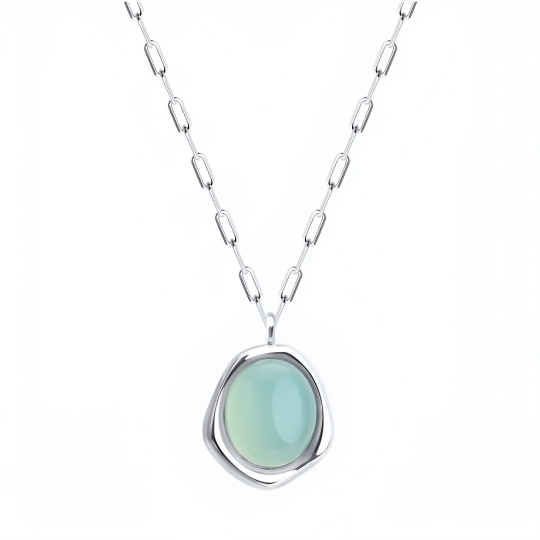 Колье-леска со вставками из серебра