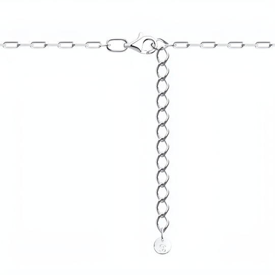 Колье-леска со вставками из серебра