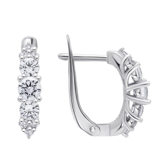 Серьги из серебра с хризолитами