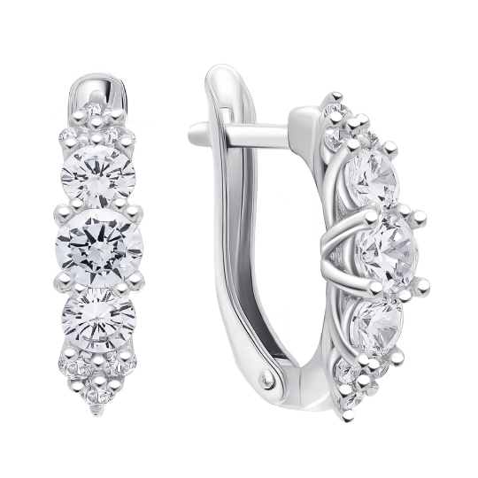 Серьги из серебра с хризолитами