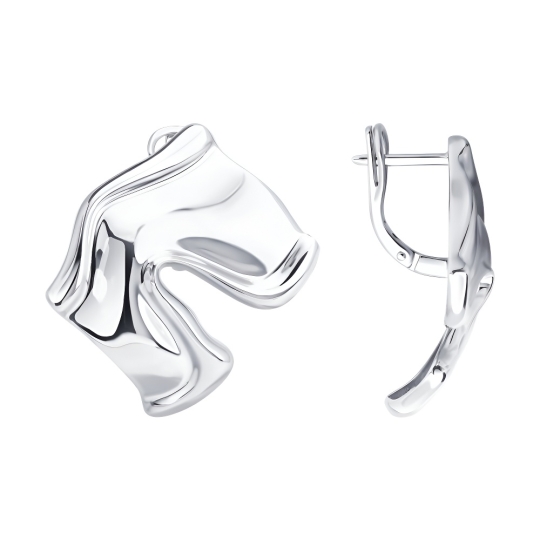 Серьги из серебра с фианитами