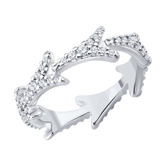 Серьги из серебра с фианитами