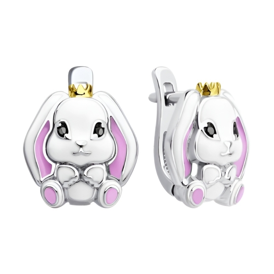 Серьги из серебра с ювелирными кристаллами Топаз Sky и фианитами