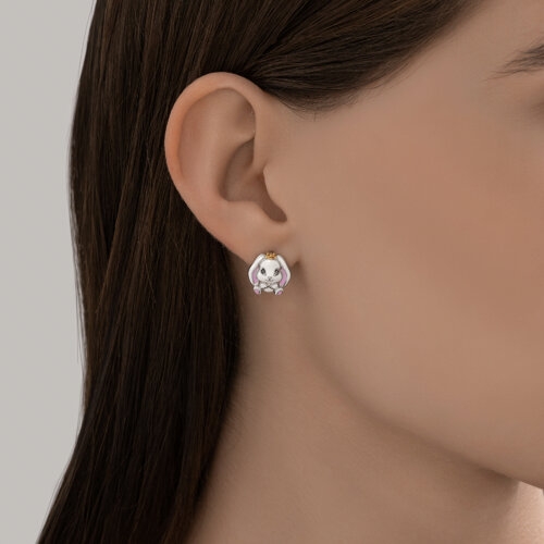 Серьги из серебра с ювелирными кристаллами Топаз Sky и фианитами