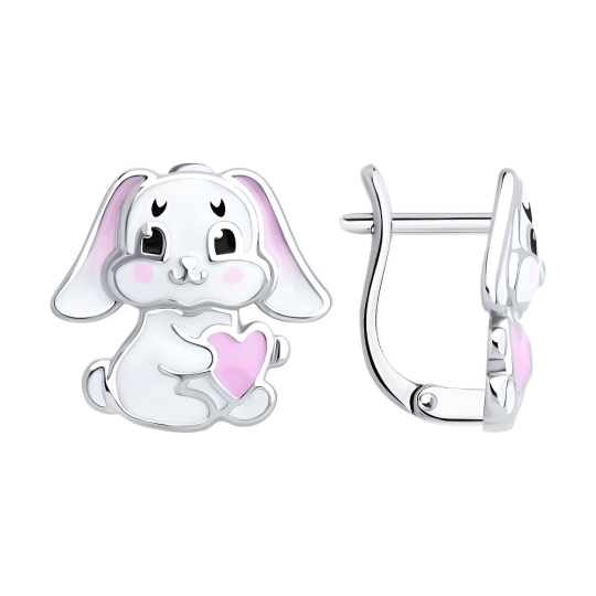 Серьги из серебра с фианитами 