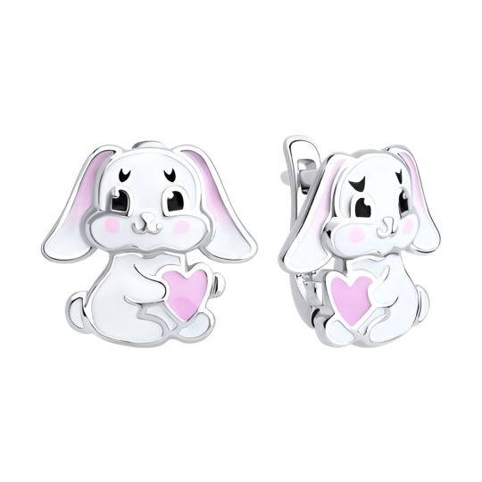 Серьги из серебра с фианитами 