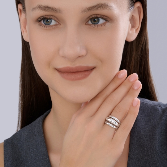 Кольцо из серебра, покрытие Вермель золото 999 пробы