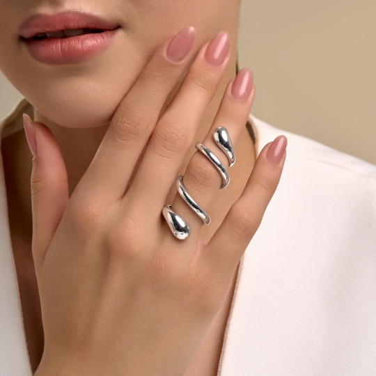 Кольцо из серебра, покрытие Вермель золото 999 пробы