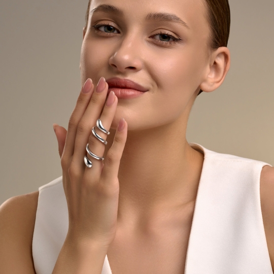 Кольцо из серебра, покрытие Вермель золото 999 пробы