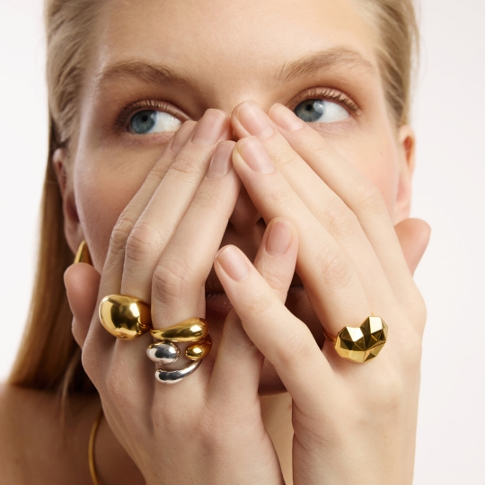 Кольцо из серебра с позолотой