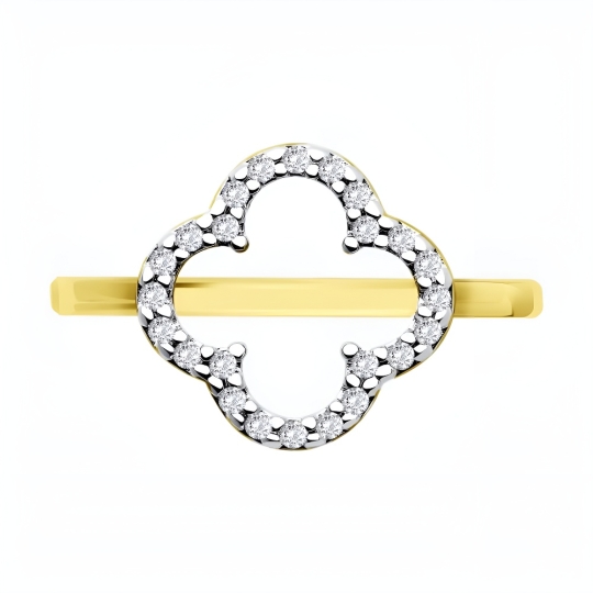 Кольцо из серебра с ювелирным кристаллом и фианитами