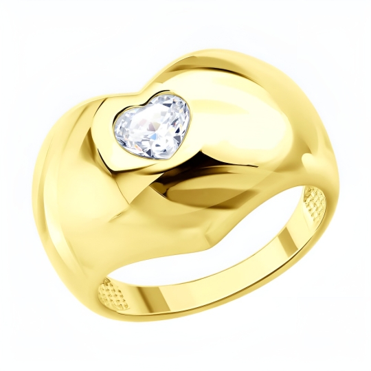 Кольцо из серебра с гранатами и фианитами