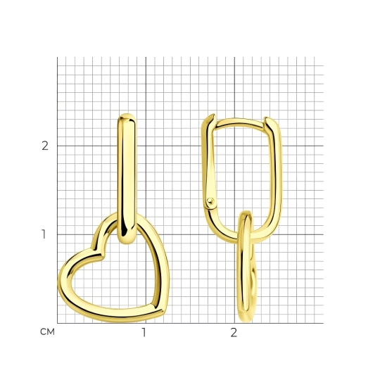 Серьги из серебра, покрытие Вермель золото 999 пробы