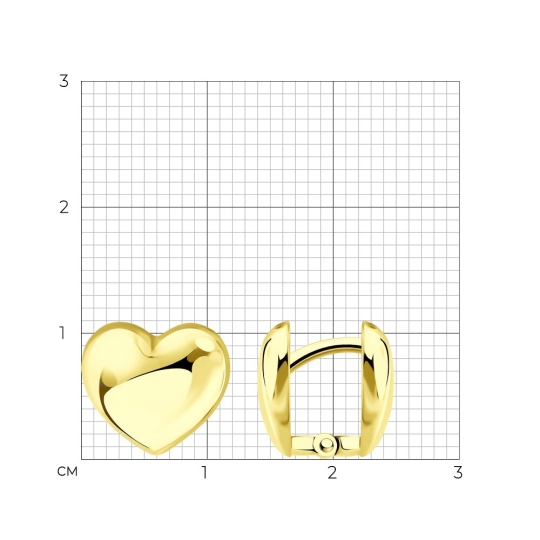 Серьги из серебра с позолотой и фианитами