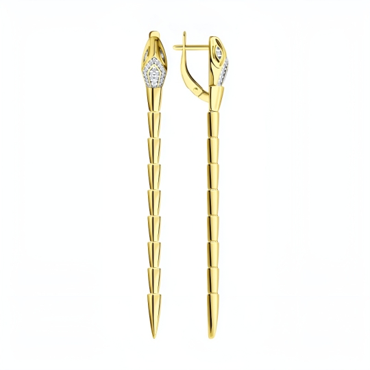 Браслет из серебра с фианитами, покрытие Вермель золото 999 пробы