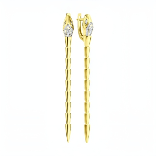 Браслет из серебра с фианитами, покрытие Вермель золото 999 пробы