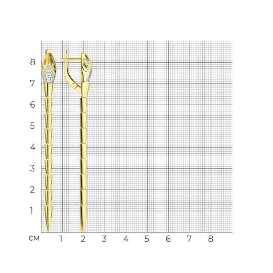 Браслет из серебра с фианитами, покрытие Вермель золото 999 пробы