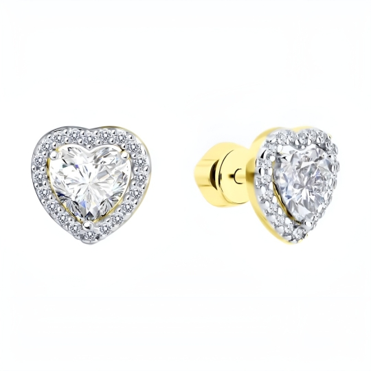 Серьги из серебра с эмалью и фианитами