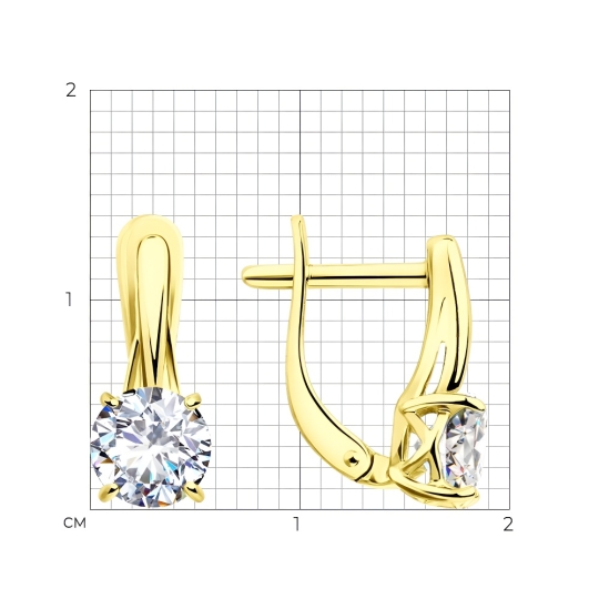 Серьги из серебра с фианитами