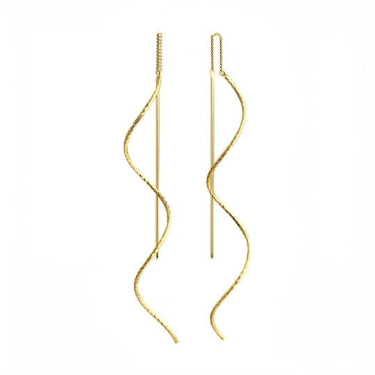 Серьги из серебра с корундовыми сапфирами и фианитами