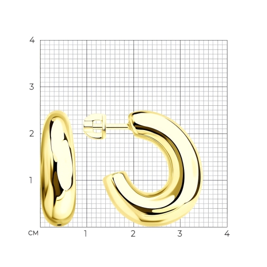 Серьги из серебра, покрытие Вермель золото 999 пробы