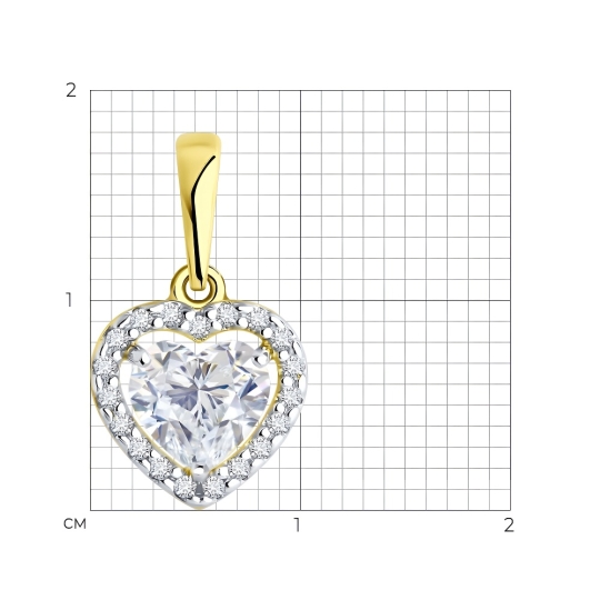 Подвеска из серебра с фианитами