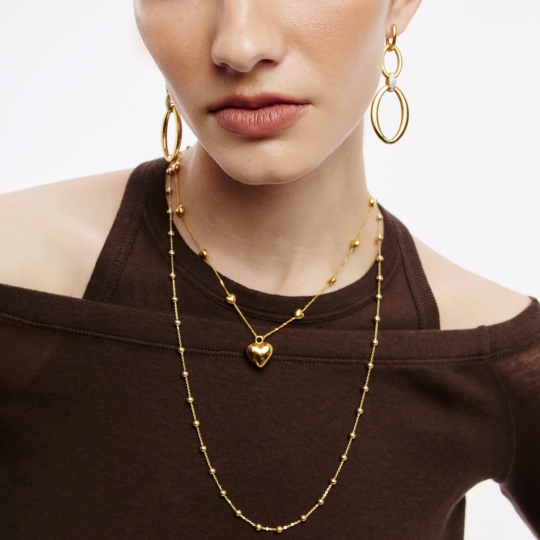 Колье из серебра с кварцем и фианитами