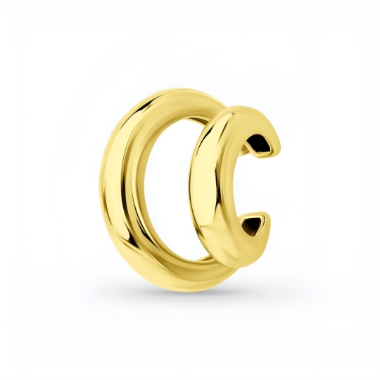 Серьги из серебра с позолотой и фианитами