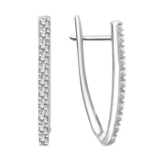 Серьги из серебра с ювелирными кристаллами